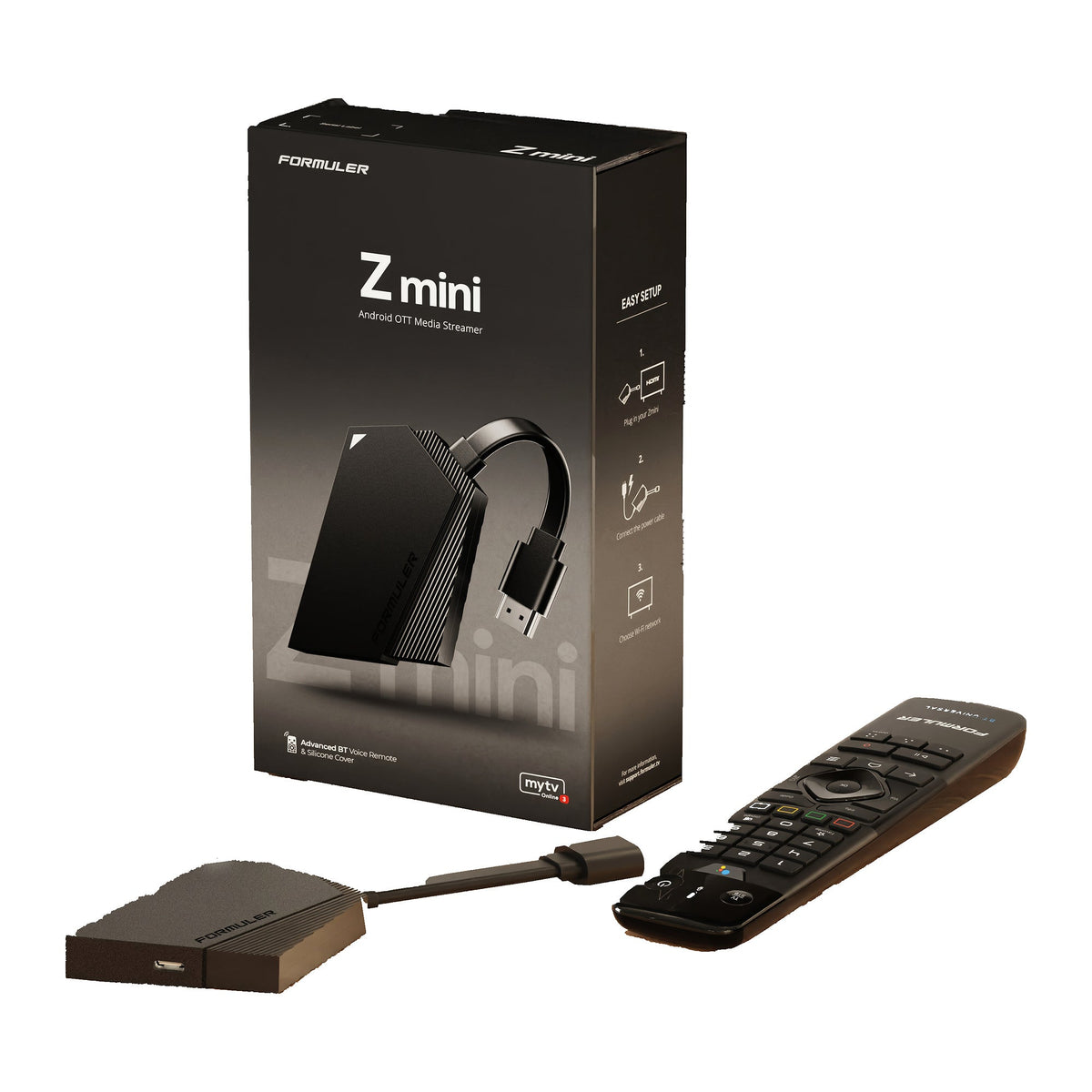Formuler Z mini receiver with GTV-BT1 voice remote and retail box