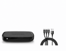 Formuler GTV receiver shown beside a three-in-one USB charging cable