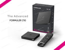 Formuler Z10 retail box and streaming media player with remote control on white background